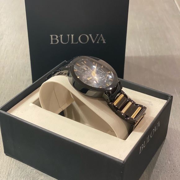 NWT Bulova Gold & Black Men’s Watch - Picture 2 of 9
